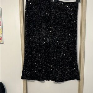 Plus size sequin maxi skirt